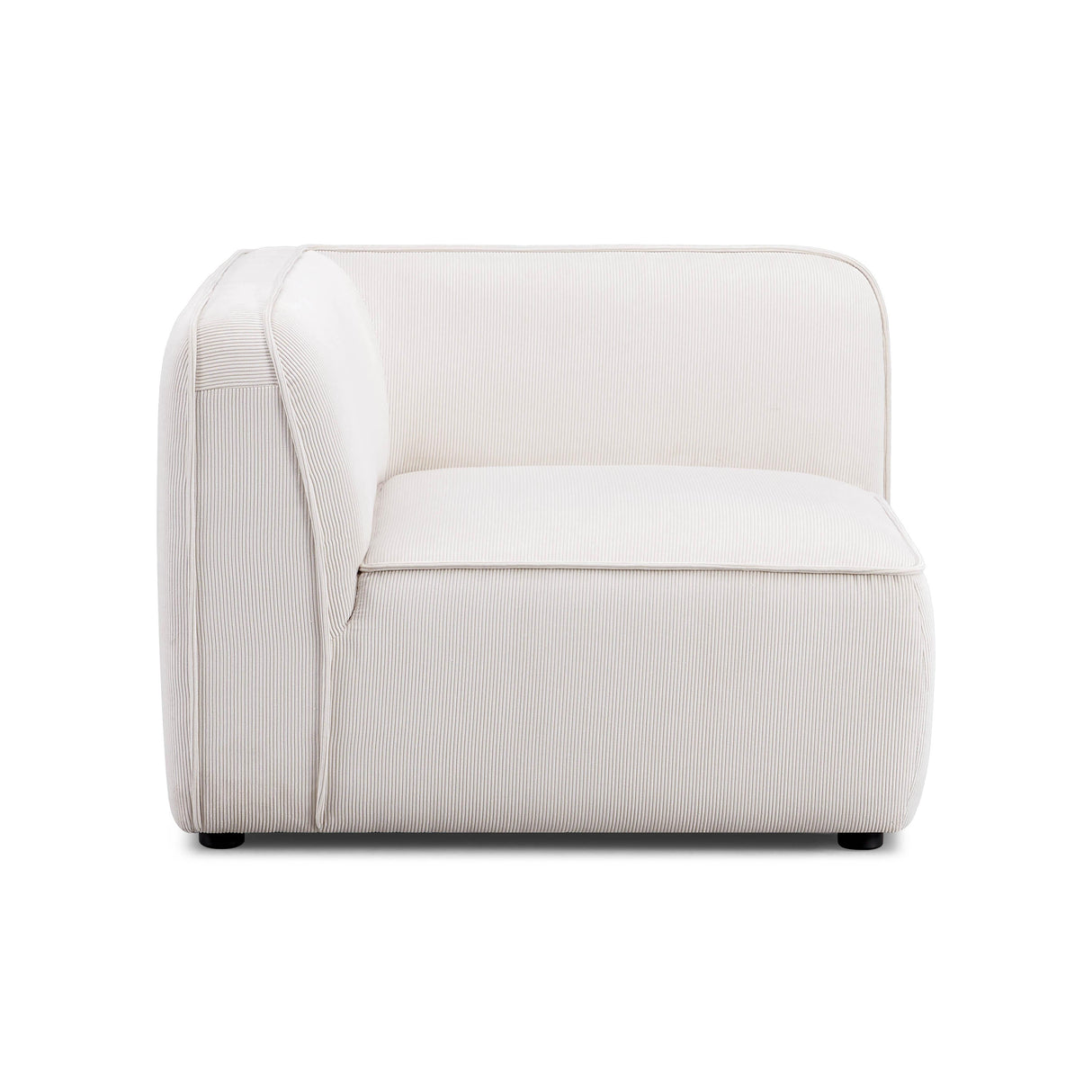 TOV Travie White Sand Performance Corduroy Velvet Corner Chair