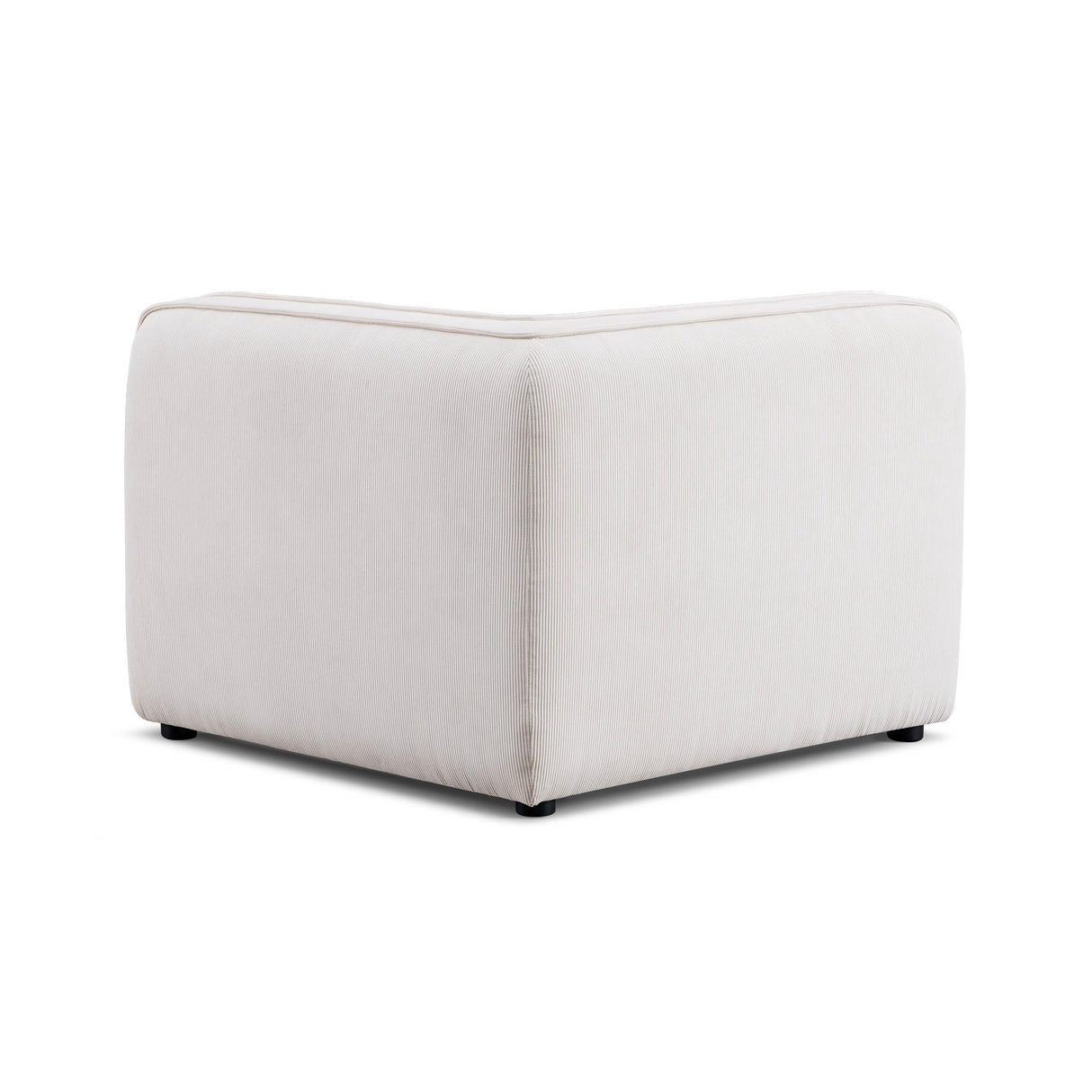 TOV Travie White Sand Performance Corduroy Velvet Corner Chair