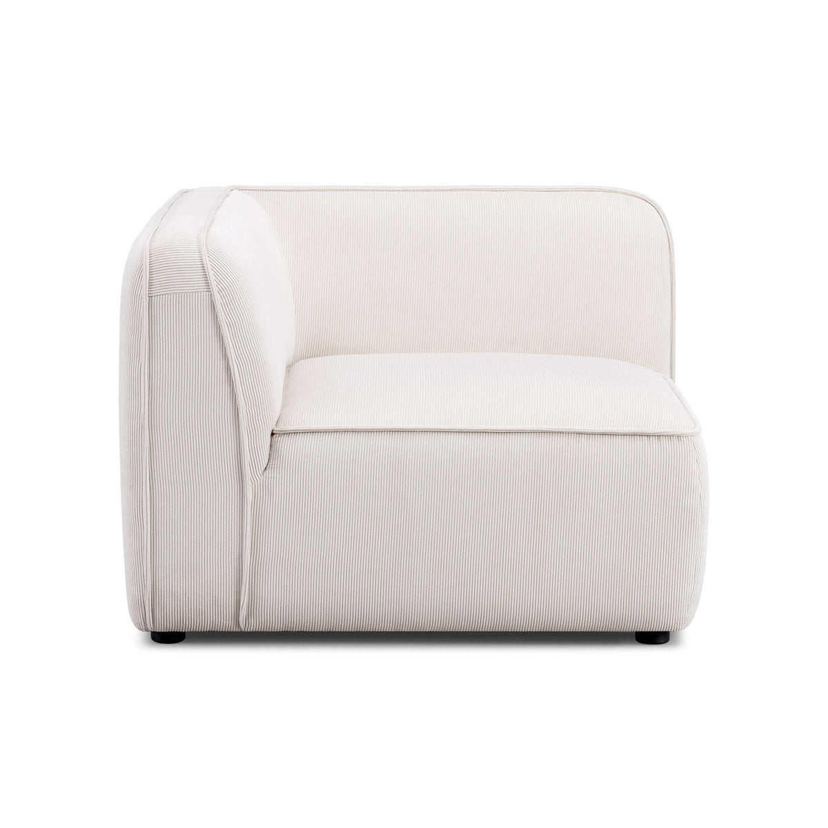 TOV Travie White Sand Performance Corduroy Velvet Corner Chair