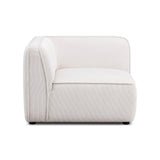 TOV Travie White Sand Performance Corduroy Velvet Corner Chair