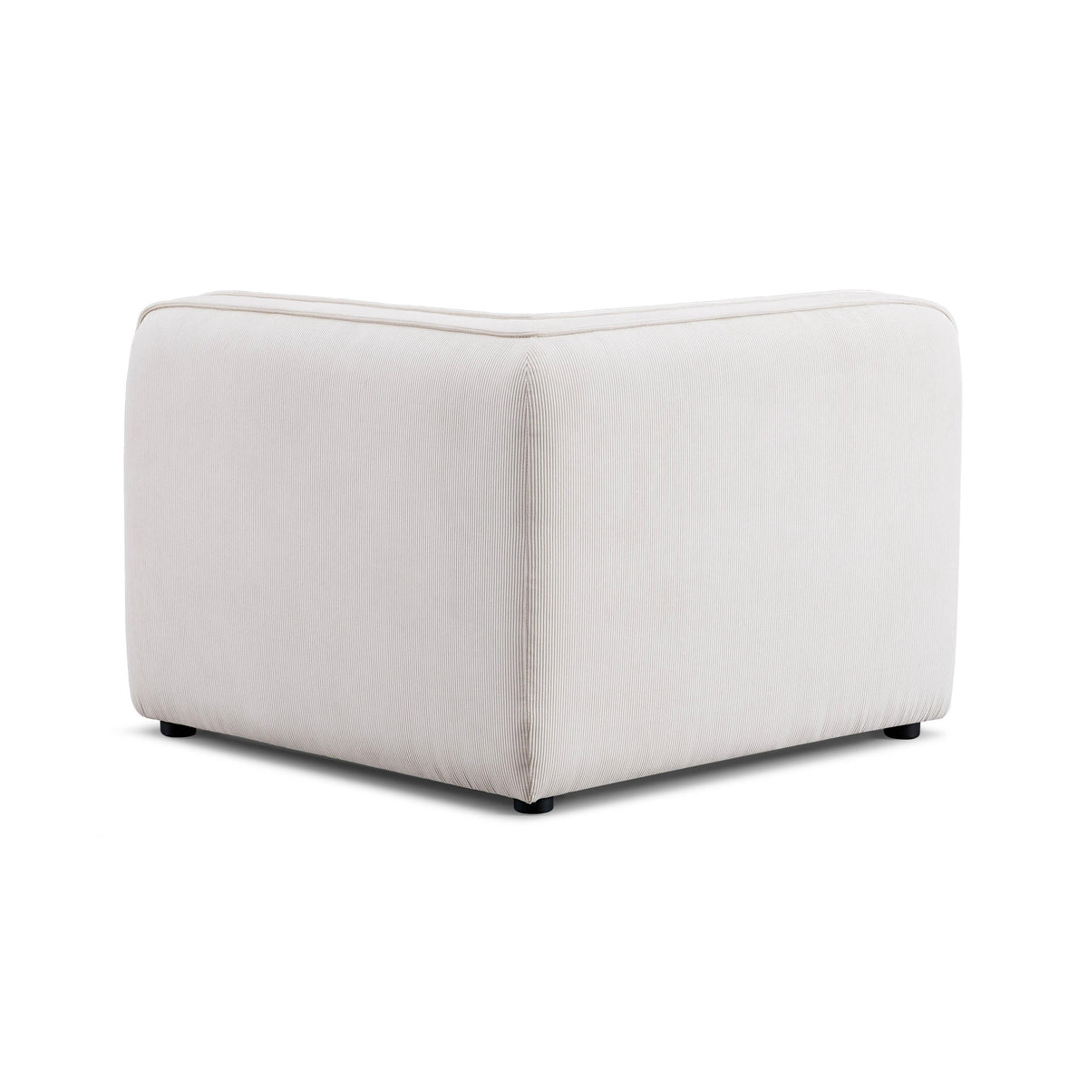 TOV Travie White Sand Performance Corduroy Velvet Corner Chair