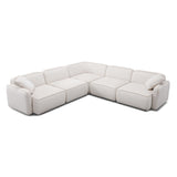 TOV Travie White Sand Performance Corduroy Velvet Modular L-Sectional