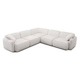 TOV Travie White Sand Performance Corduroy Velvet Modular L-Sectional