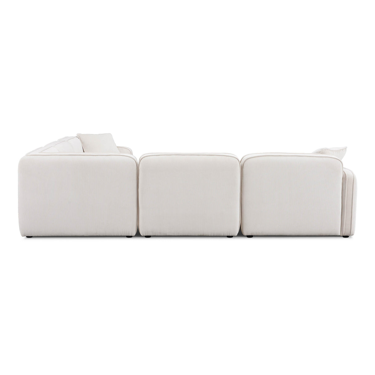 TOV Travie White Sand Performance Corduroy Velvet Modular L-Sectional