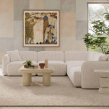 TOV Travie White Sand Performance Corduroy Velvet Modular L-Sectional
