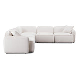 TOV Travie White Sand Performance Corduroy Velvet Modular L-Sectional