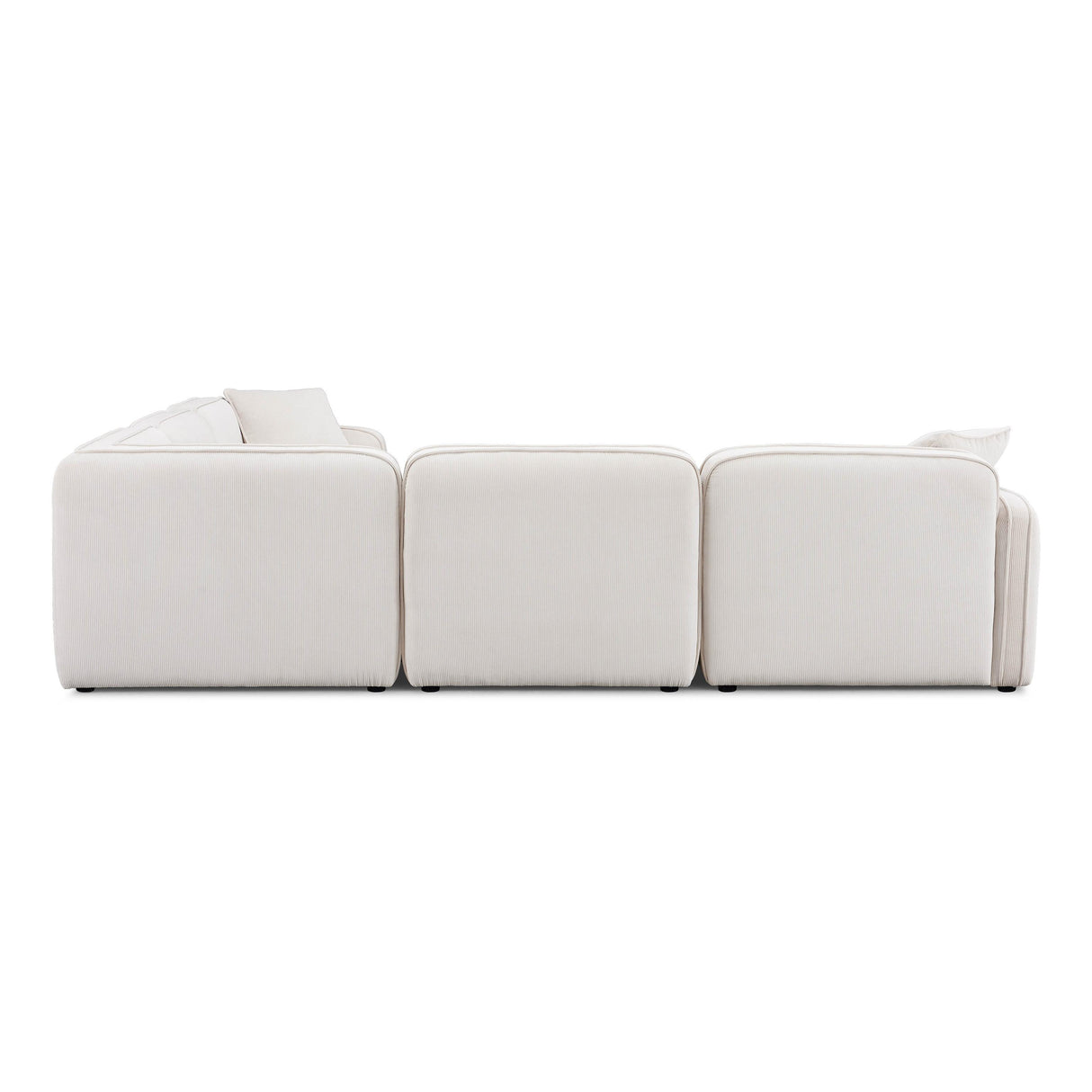 TOV Travie White Sand Performance Corduroy Velvet Modular L-Sectional