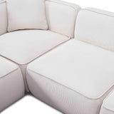 TOV Travie White Sand Performance Corduroy Velvet Modular L-Sectional