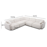 TOV Travie White Sand Performance Corduroy Velvet Modular L-Sectional
