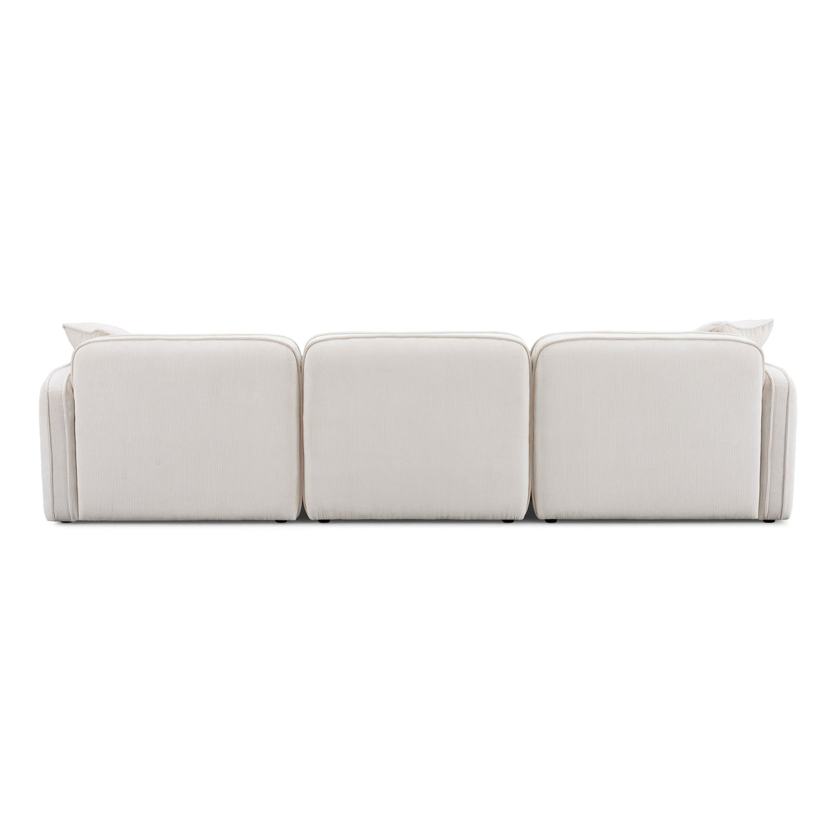 TOV Travie White Sand Performance Corduroy Velvet Modular Sofa