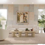TOV Travie White Sand Performance Corduroy Velvet Modular Sofa