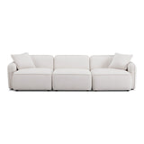 TOV Travie White Sand Performance Corduroy Velvet Modular Sofa