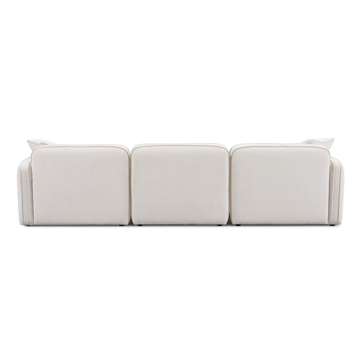 TOV Travie White Sand Performance Corduroy Velvet Modular Sofa