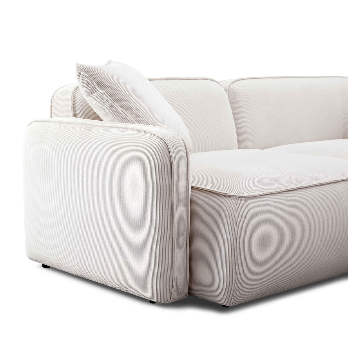 TOV Travie White Sand Performance Corduroy Velvet Modular Sofa