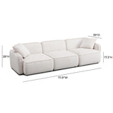 TOV Travie White Sand Performance Corduroy Velvet Modular Sofa