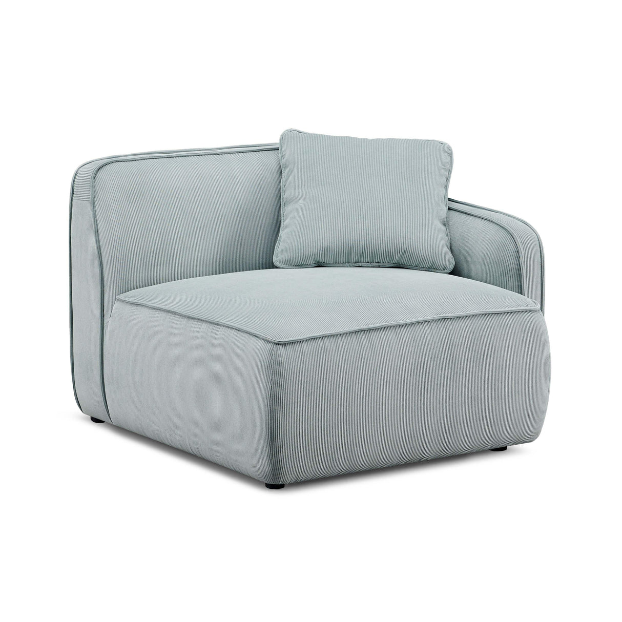 TOV Travie Sea Blue Performance Corduroy Velvet RAF Corner Chair