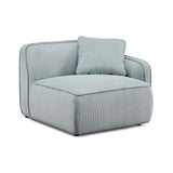 TOV Travie Sea Blue Performance Corduroy Velvet RAF Corner Chair