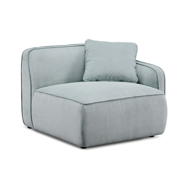 TOV Travie Sea Blue Performance Corduroy Velvet RAF Corner Chair