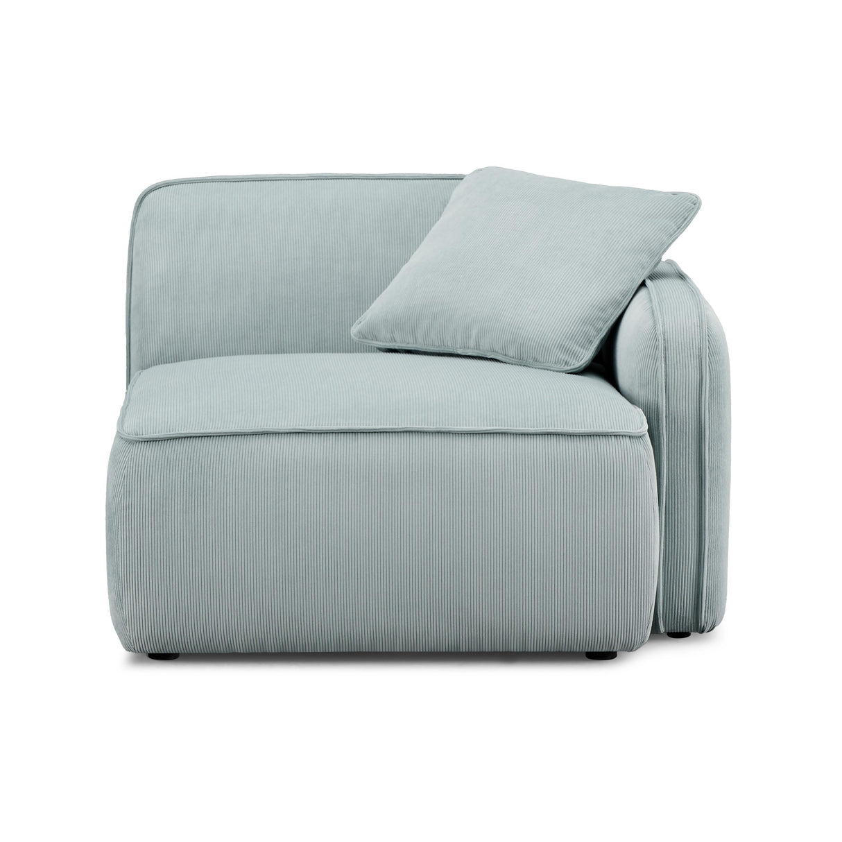 TOV Travie Sea Blue Performance Corduroy Velvet RAF Corner Chair