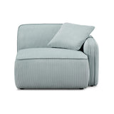 TOV Travie Sea Blue Performance Corduroy Velvet RAF Corner Chair