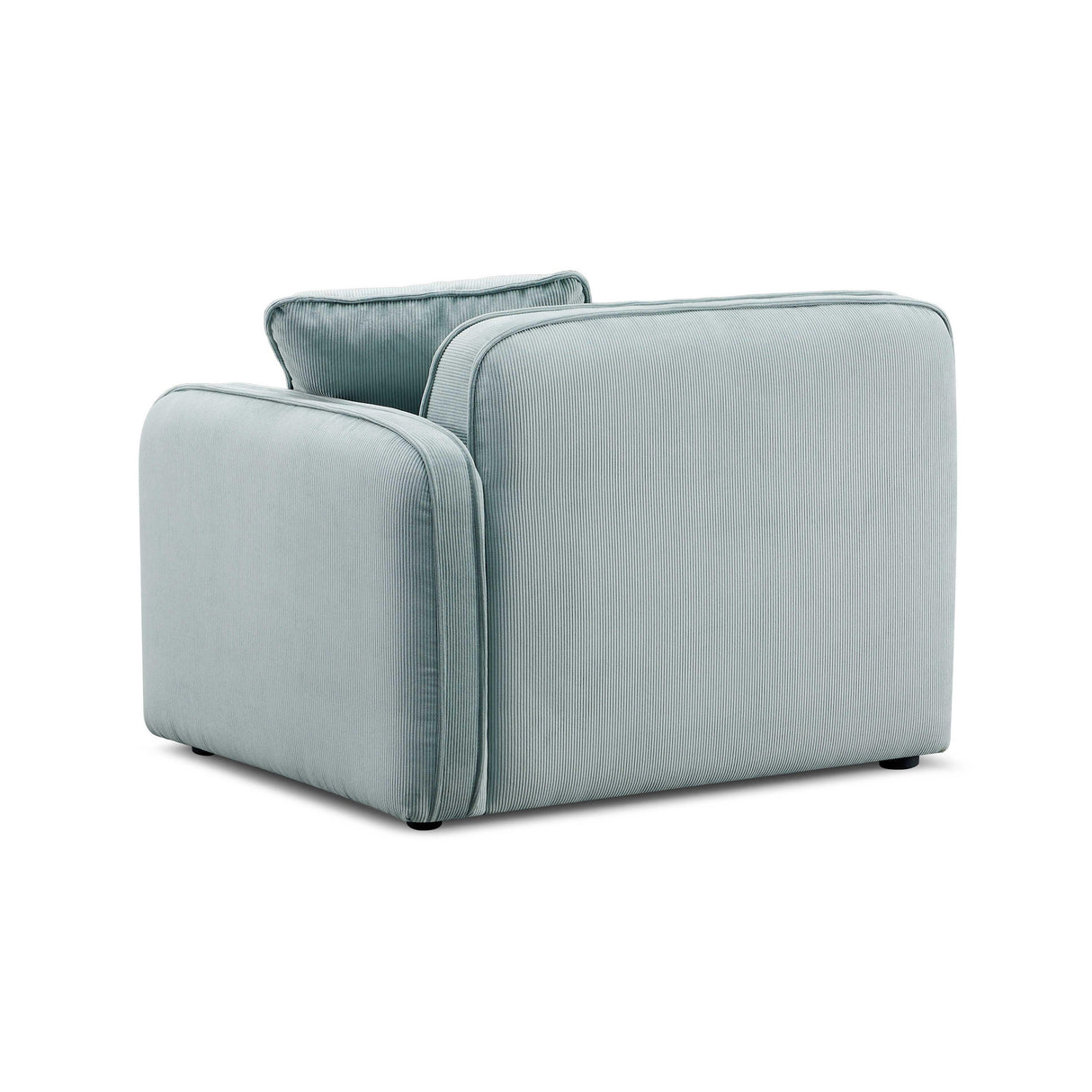 TOV Travie Sea Blue Performance Corduroy Velvet RAF Corner Chair
