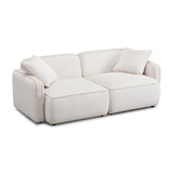 TOV Travie White Sand Performance Corduroy Velvet Modular Loveseat
