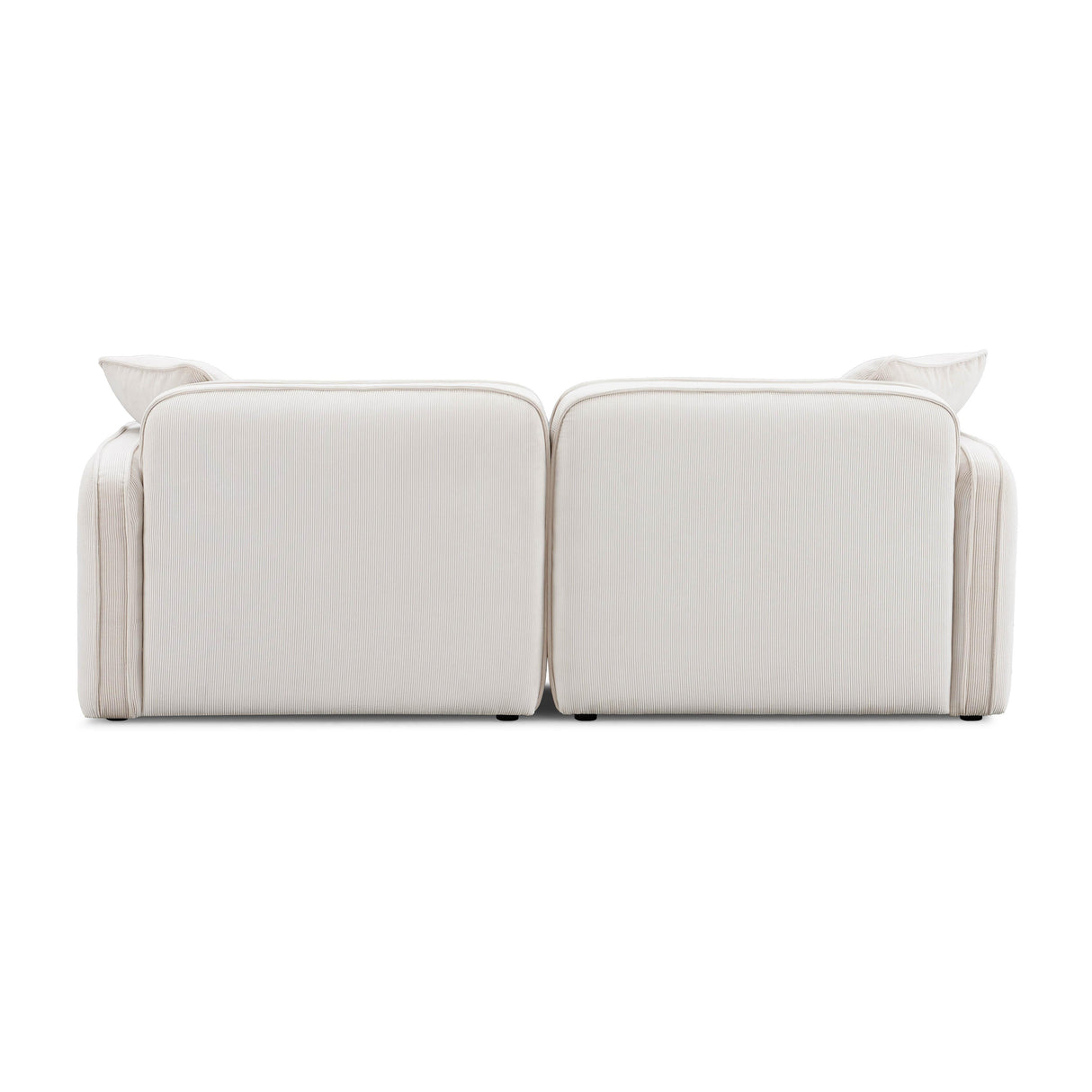 TOV Travie White Sand Performance Corduroy Velvet Modular Loveseat