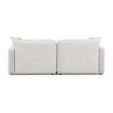 TOV Travie White Sand Performance Corduroy Velvet Modular Loveseat