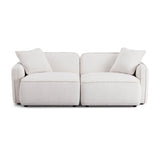 TOV Travie White Sand Performance Corduroy Velvet Modular Loveseat