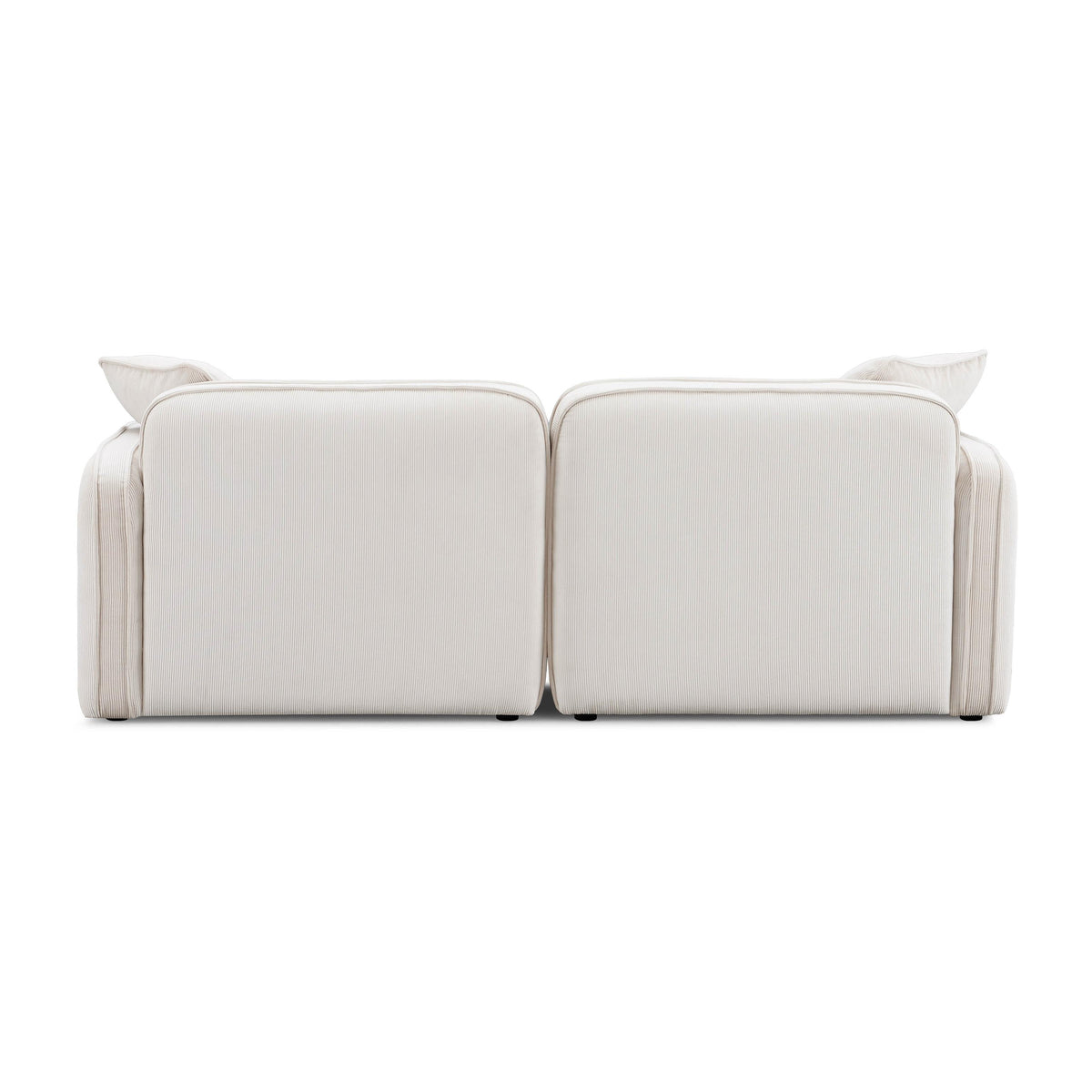 TOV Travie White Sand Performance Corduroy Velvet Modular Loveseat