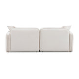 TOV Travie White Sand Performance Corduroy Velvet Modular Loveseat