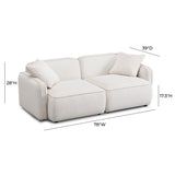 TOV Travie White Sand Performance Corduroy Velvet Modular Loveseat