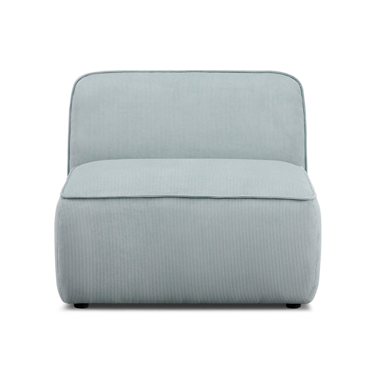 TOV Travie Sea Blue Performance Corduroy Velvet Armless Chair