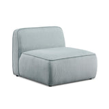 TOV Travie Sea Blue Performance Corduroy Velvet Armless Chair