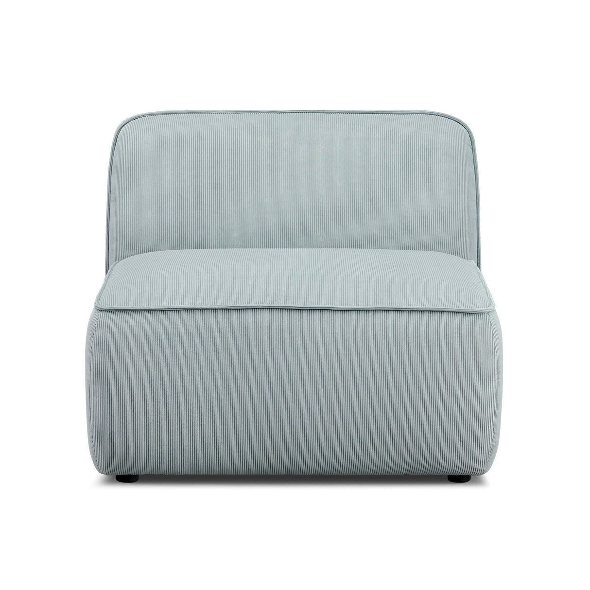 TOV Travie Sea Blue Performance Corduroy Velvet Armless Chair