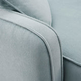 TOV Travie Sea Blue Performance Corduroy Velvet Armless Chair