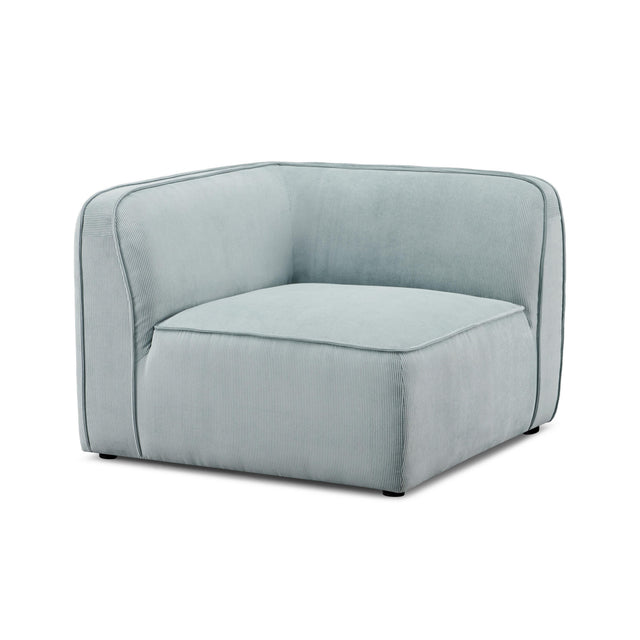 TOV Travie Sea Blue Performance Corduroy Velvet Corner Chair