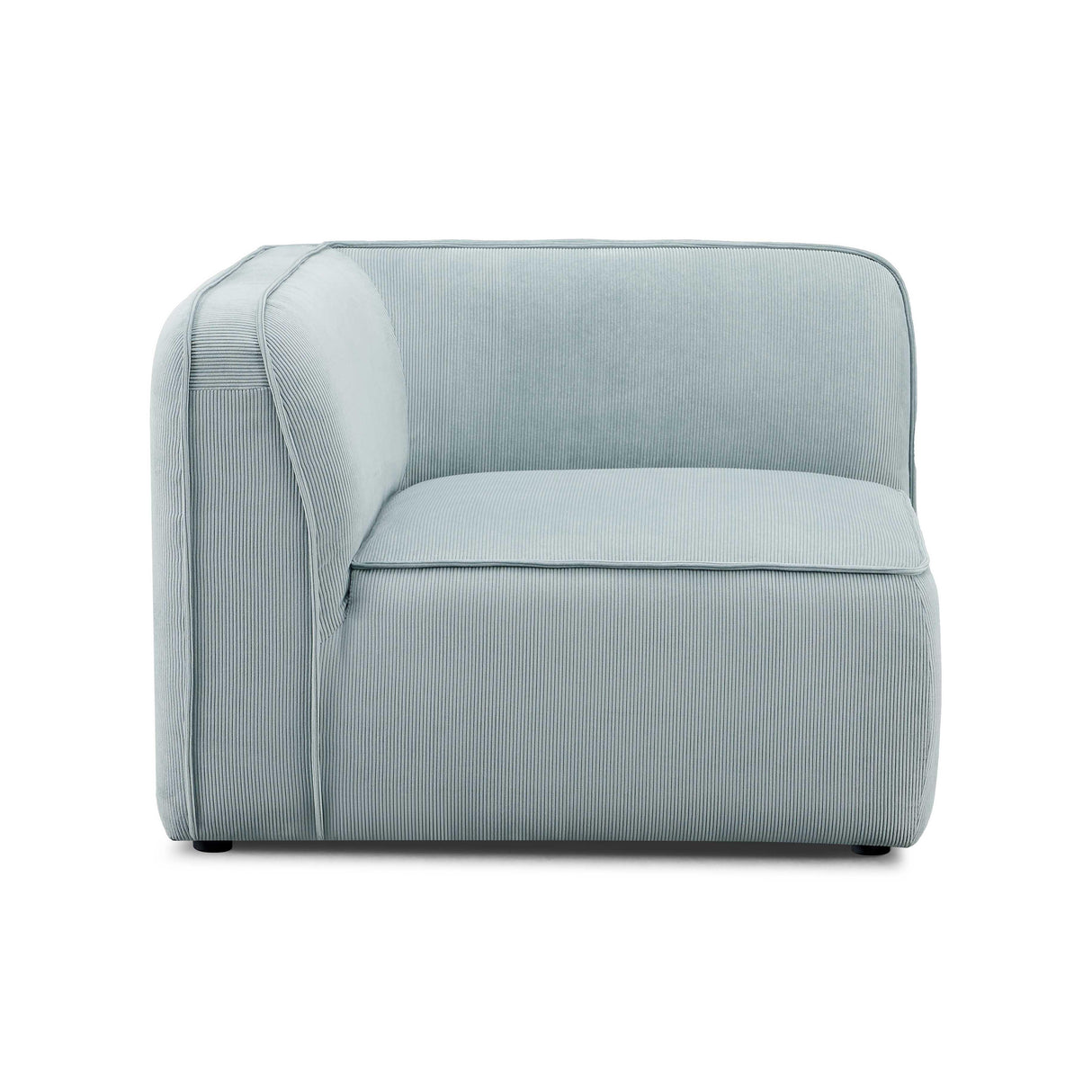 TOV Travie Sea Blue Performance Corduroy Velvet Corner Chair