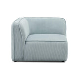 TOV Travie Sea Blue Performance Corduroy Velvet Corner Chair
