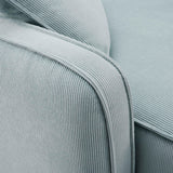TOV Travie Sea Blue Performance Corduroy Velvet Corner Chair
