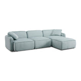 TOV Travie Sea Blue Performance Corduroy Velvet 4-Piece Modular Sectional