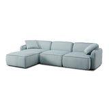 TOV Travie Sea Blue Performance Corduroy Velvet 4-Piece Modular Sectional