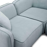 TOV Travie Sea Blue Performance Corduroy Velvet 4-Piece Modular Sectional