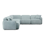 TOV Travie Sea Blue Performance Corduroy Velvet Modular L-Sectional