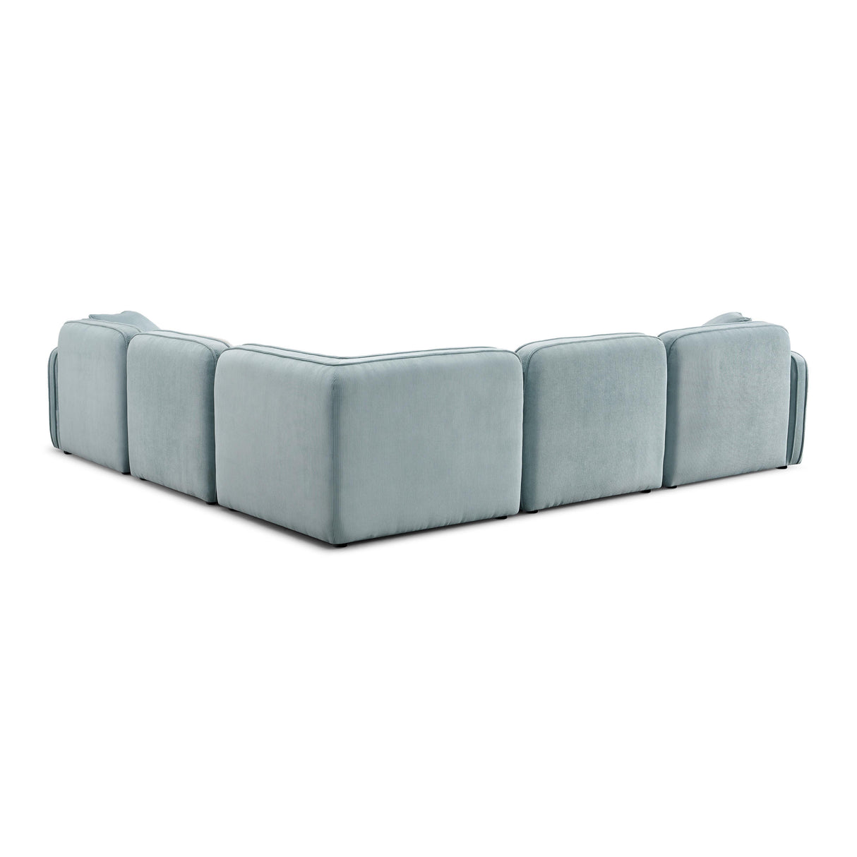 TOV Travie Sea Blue Performance Corduroy Velvet Modular L-Sectional