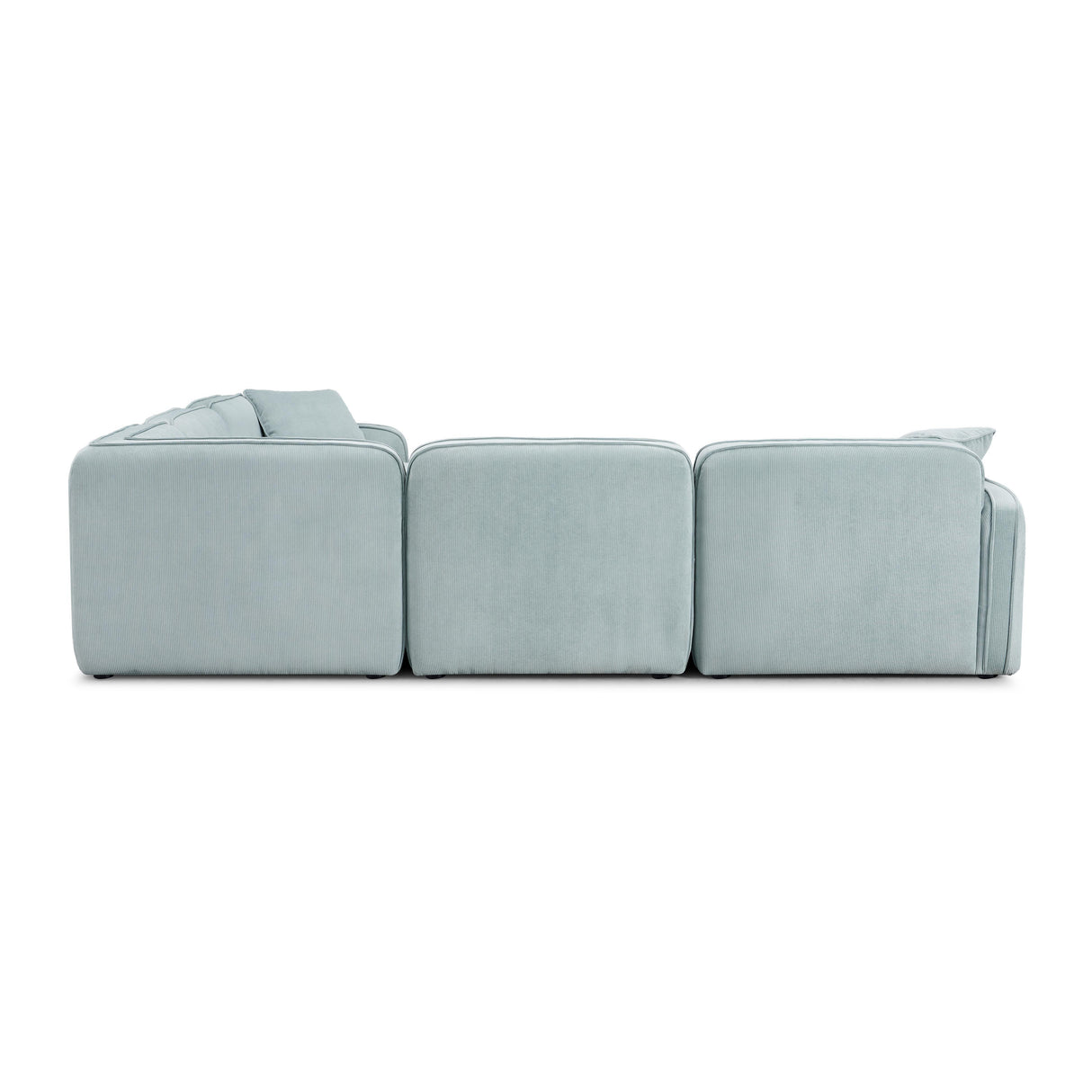 TOV Travie Sea Blue Performance Corduroy Velvet Modular L-Sectional