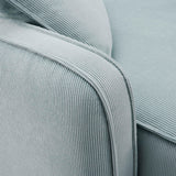 TOV Travie Sea Blue Performance Corduroy Velvet Modular L-Sectional