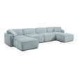 TOV Travie Sea Blue Performance Corduroy Velvet 6-Piece Modular U-Sectional