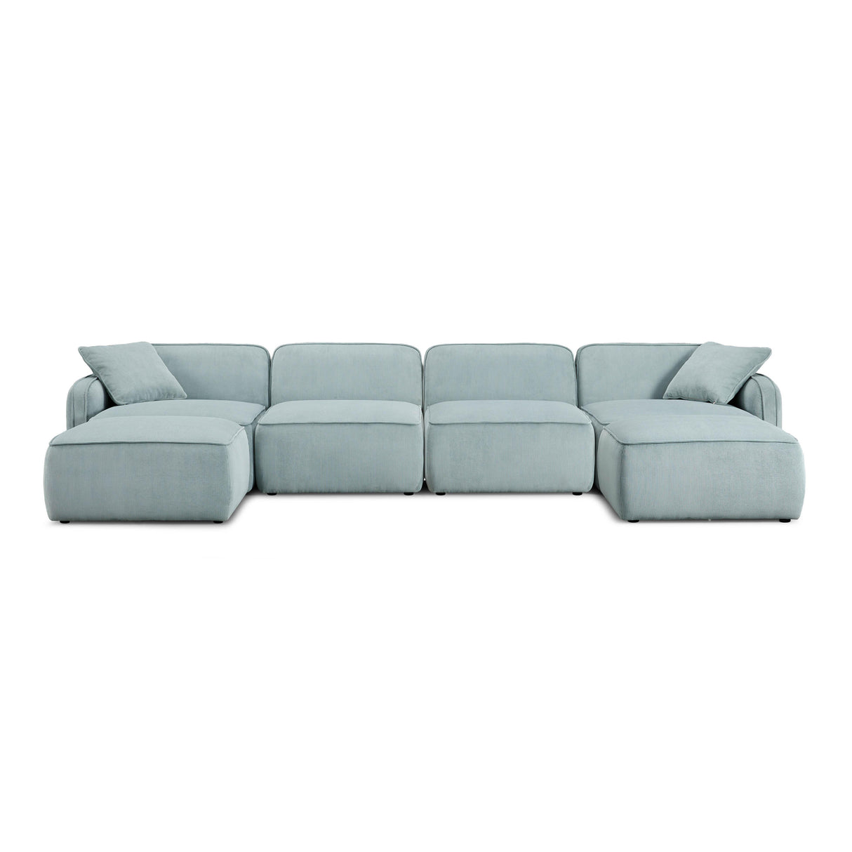 TOV Travie Sea Blue Performance Corduroy Velvet 6-Piece Modular U-Sectional
