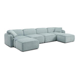 TOV Travie Sea Blue Performance Corduroy Velvet 6-Piece Modular U-Sectional